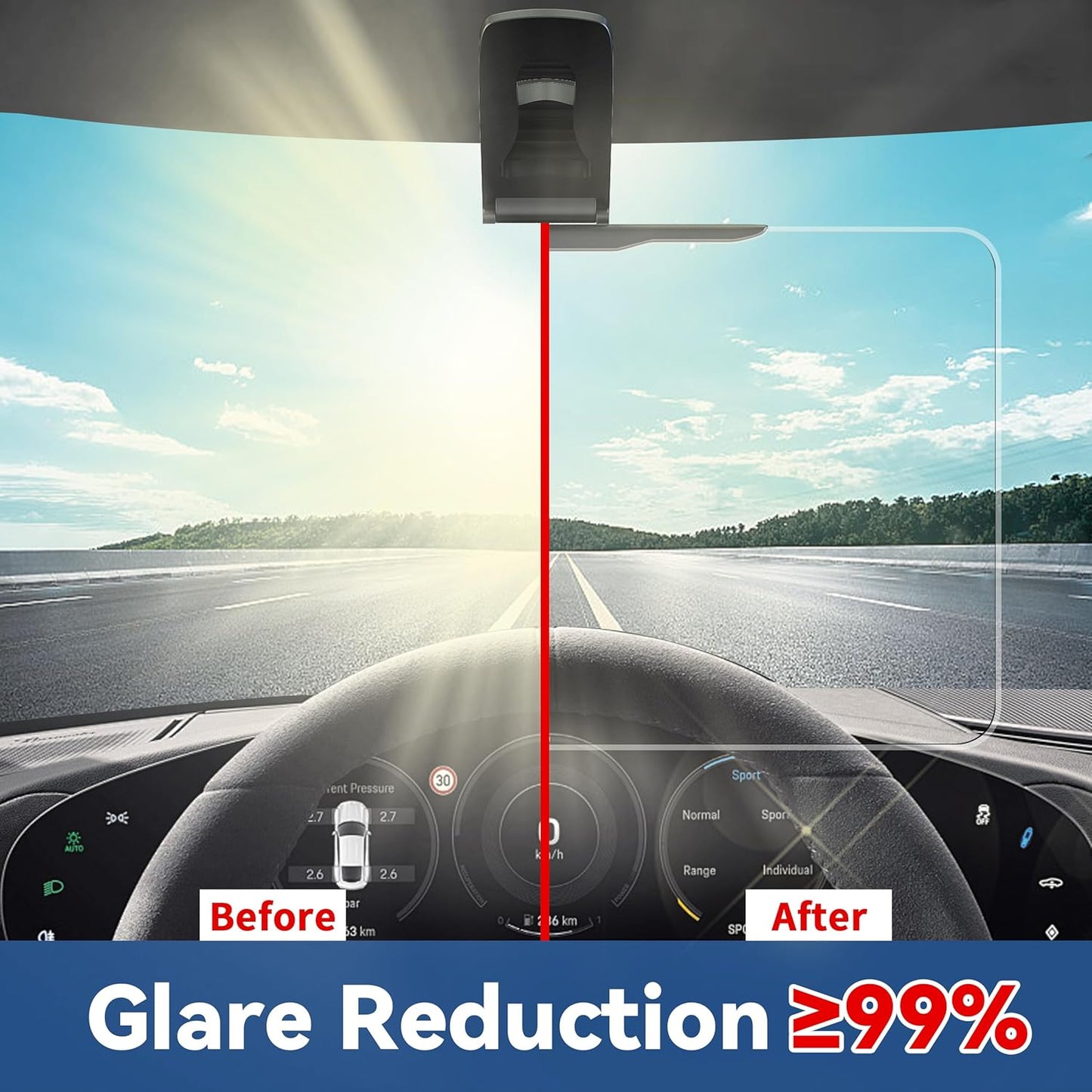 Polarized Sun Visor Extender for Car Visor Extender Sun Blocker Visor Attachment Sunvisor Extension for Car UV400 Grade Block Glare UV Stray Ray