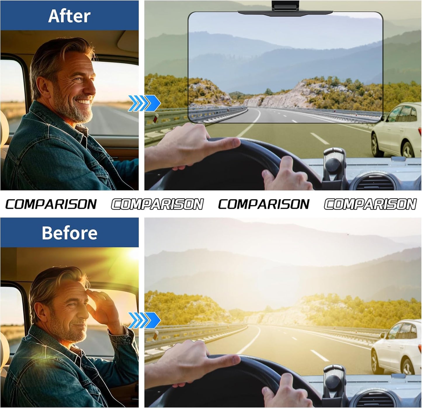 Polarized Sun Visor Extender for Car Visor Extender Sun Blocker Visor Attachment Sunvisor Extension for Car UV400 Grade Block Glare UV Stray Ray