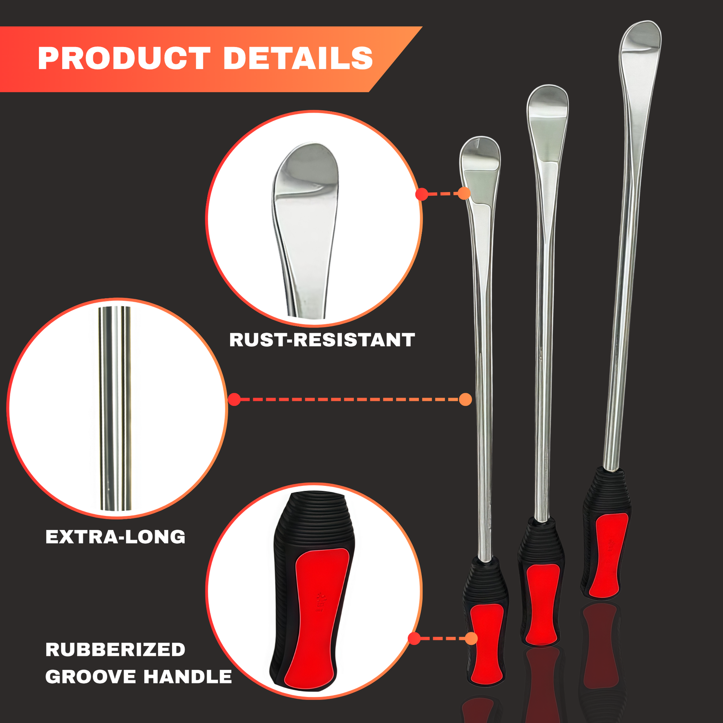 14.5” Steel Tire Spoons Tool Set
