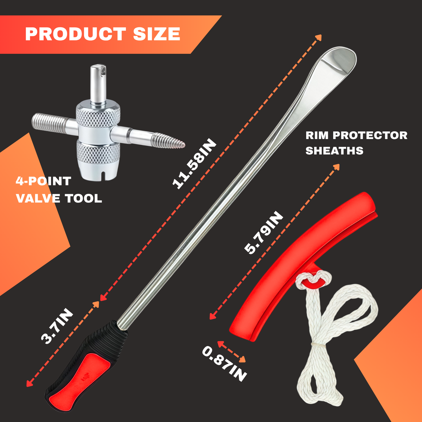 14.5” Steel Tire Spoons Tool Set